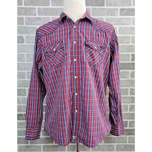 Wrangler 20X Shirt Men's XL Multicolor Plaid Pearl Snap Cowboy Western Rodeo‎ - Picture 1 of 12